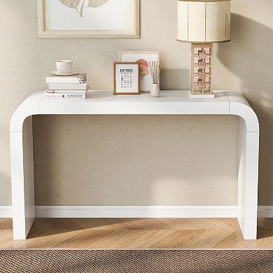Merax Minimalist Acacia Vneer Entryway Table
