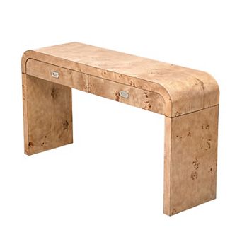 Merax Modern Entryway Table with Burl Wood Veneer