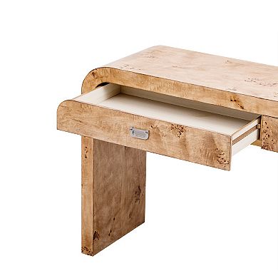 Merax Modern Entryway Table with Burl Wood Veneer