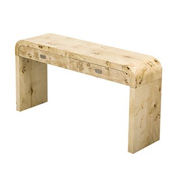 Merax Modern Entryway Table with Burl Wood Veneer
