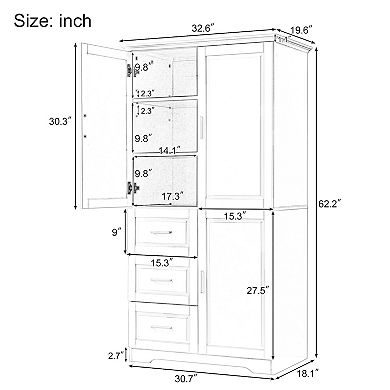 Merax Tall And Wide Storage Cabinet