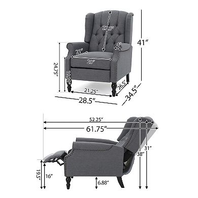 Christopher Knight Home Tufted Fabric Arm Chair Recliner