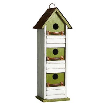 Glitzhome 18"H Solid Wood Cottage Decorative Outdoor Garden Birdhouse