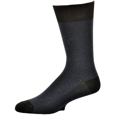 Men's Rayon Dark Herringbone Crew 3 Pr. Pack Socks