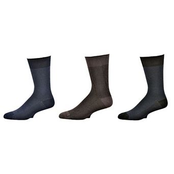 Men's Rayon Dark Herringbone Crew 3 Pr. Pack Socks