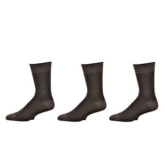 Men's Rayon Dark Herringbone Crew 3 Pr. Pack Socks