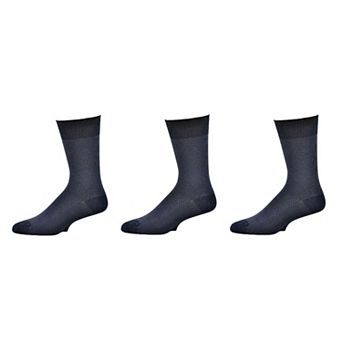 Men's Rayon Dark Herringbone Crew 3 Pr. Pack Socks