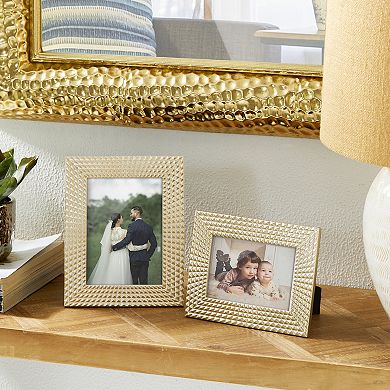 Glitzhome Set of 2 Modern Gold Resin Tabletop Picture Frames