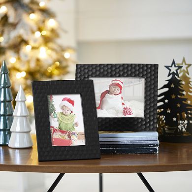 Glitzhome Set of 2 Black Honeycomb Resin Tabletop Picture Frames