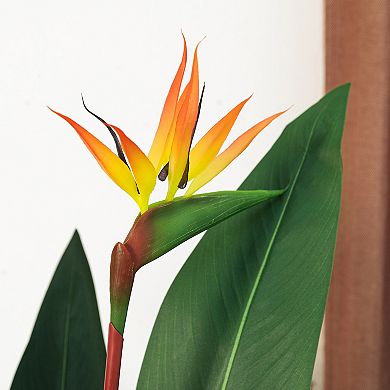 Glitzhome 5.25ft. Faux Bird of Paradise Simulates Plants in Pot