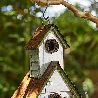 Glitzhome 20"H Solid Wood 3-Story Villa Decorative Outdoor Garden Birdhouse