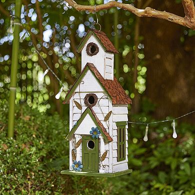 Glitzhome 20"H Solid Wood 3-Story Villa Decorative Outdoor Garden Birdhouse