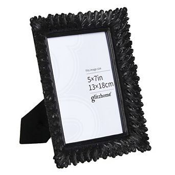 Glitzhome Black Scoop Resin Tabletop Picture Frames