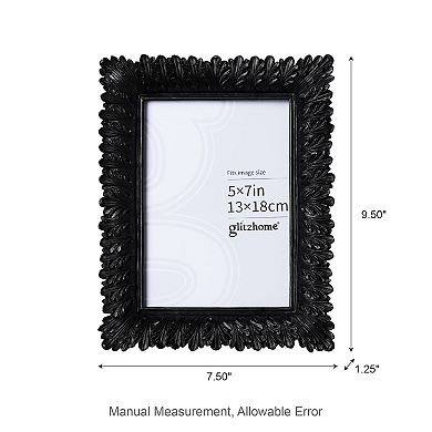 Glitzhome Black Scoop Resin Tabletop Picture Frames