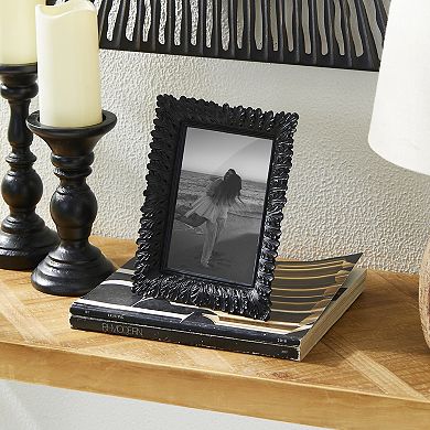 Glitzhome Black Scoop Resin Tabletop Picture Frames