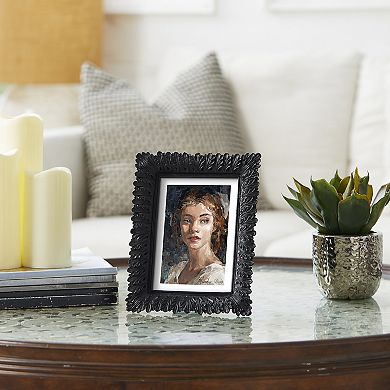 Glitzhome Black Scoop Resin Tabletop Picture Frames