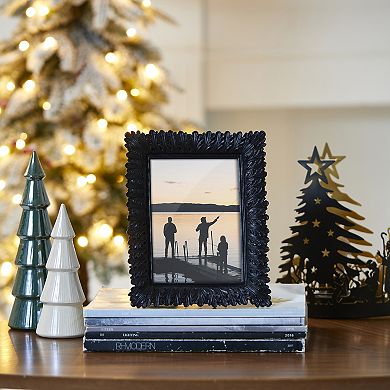 Glitzhome Black Scoop Resin Tabletop Picture Frames
