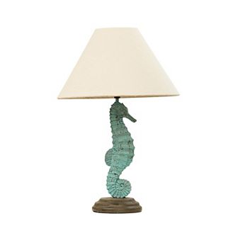 Glitzhome 20.28''H Polyresin Seahorse Table Lamp