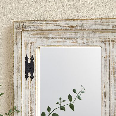 Glitzhome 31.5"H Oversized Farmhouse Wood Window Frame Wall Mirror
