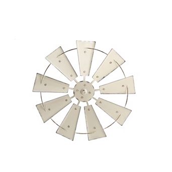 Glitzhome 22.05''D Vintage Beige Metal Wind Spinner Wall Décor