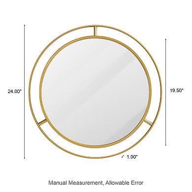 Glitzhome 24.00"D Deluxe Round Gold Mirror