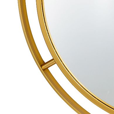 Glitzhome 24.00"D Deluxe Round Gold Mirror