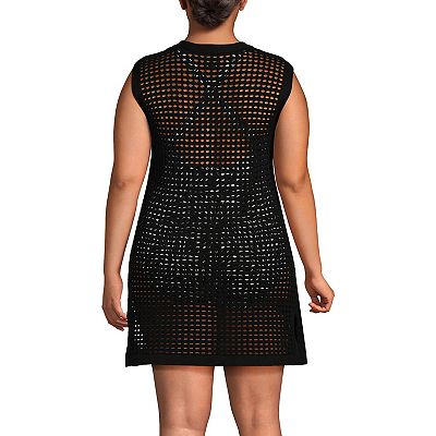 lands' end women's cotton jersey sleeveless swim cover-up dress Women's Cotton Jersey Sleeveless Swim Cover-up Maxi Dress