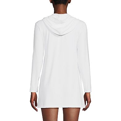 Women's Lands' End Hooded Mini Swim Cover-Up Dress