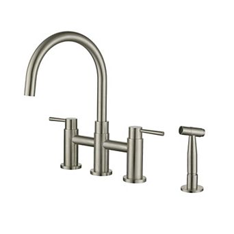 Sleek Bridge Kitchen Faucet with Side Spray 1.8 GPM