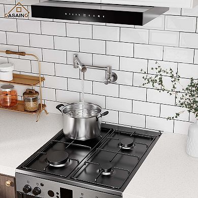 CASAINC Contemporary Wall Mount Swing Arm Folding Pot Filler Kitchen Faucet