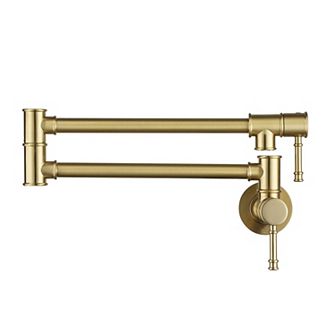 CASAINC Traditional Wall Mount Swing Arm Folding Pot Filler Kitchen Faucet