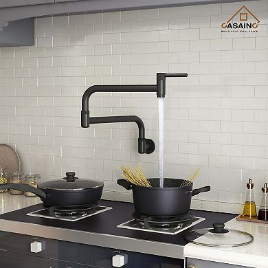 CASAINC 1.8 Flow Wall Mount Swing Arm Folding Pot Filler Kitchen Faucet