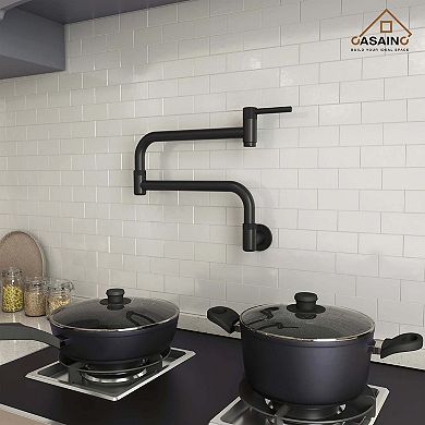 CASAINC 1.8 Flow Wall Mount Swing Arm Folding Pot Filler Kitchen Faucet