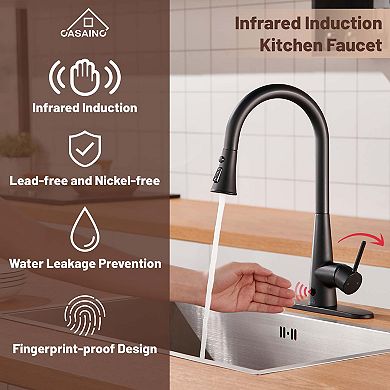 1.8 GPM Single Handle Pull Down Sprayer Kitchen Faucet with Touchless Sensor