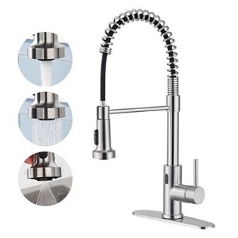 1.8 GPM Pull Down Touchless Sensor Single Handle Kitchen Faucet with Accessories