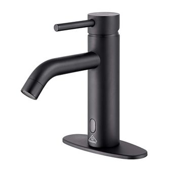 Single Handle Touchless Sensor Black Bathroom Sink Faucet