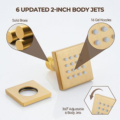 3-Spray 12 in. Dual Shower Head Wall Mount Fixed and Handheld Shower Head 2.5 GPM with 6-Body Jets