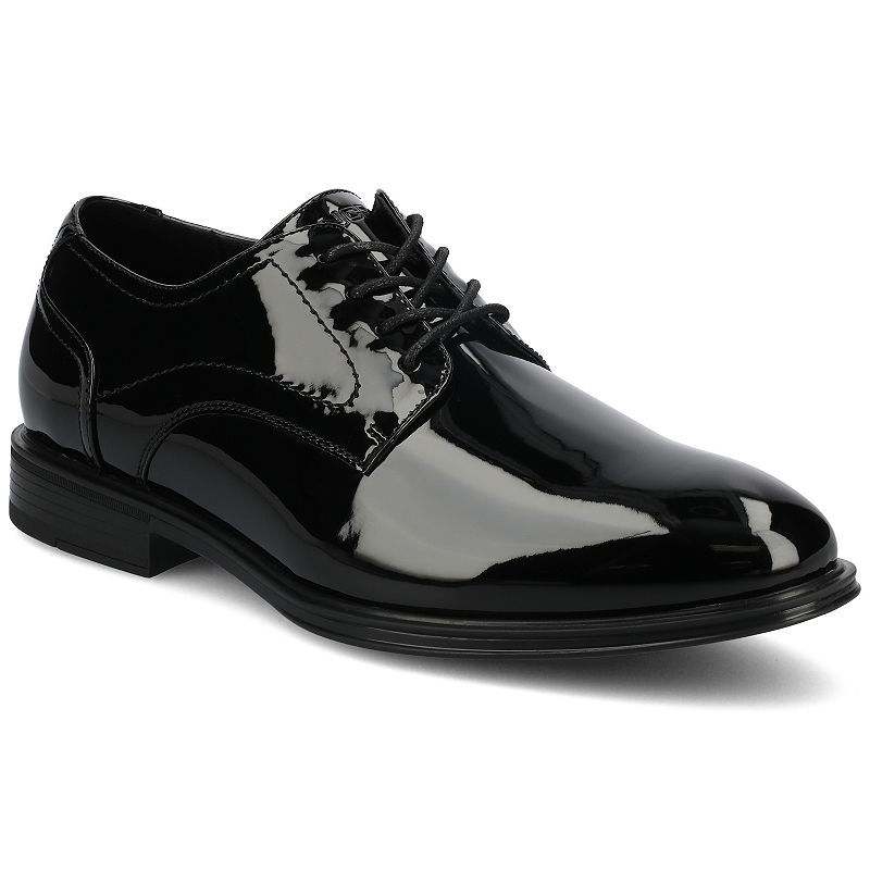 VANCE Barclay Men's Plain Toe Comfort Oxford Shoes in Regular and Wide, Size: 8.5, Patent Black