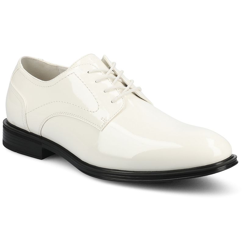 VANCE Barclay Men's Plain Toe Comfort Oxford Shoes in Regular and Wide, Size: 10, Patent White