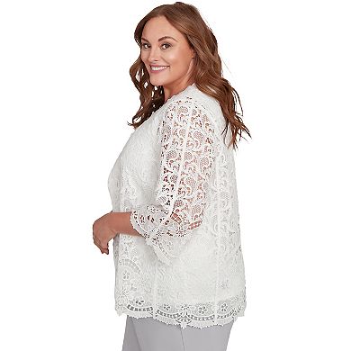 Plus Size Alfred Dunner Embellished Lace Two-in-One Top