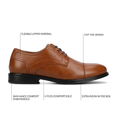 VANCE Alec Men's Flexible Cap-Toe Oxford Shoes in Regular and Wide