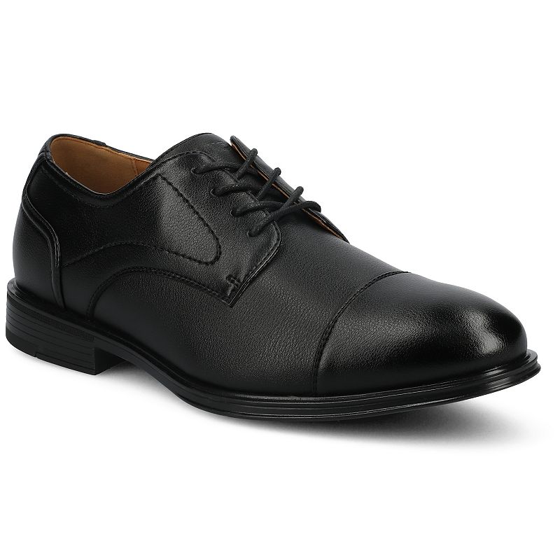 VANCE Alec Men's Flexible Cap-Toe Oxford Shoes in Regular and Wide, Size: 10.5 Wide, Black