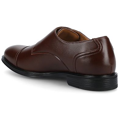 VANCE Dillon Comfort Cap-toe Double Monk Strap Men's Flexible Dress Shoes