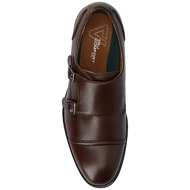 VANCE Dillon Comfort Cap-toe Double Monk Strap Men's Flexible Dress Shoes