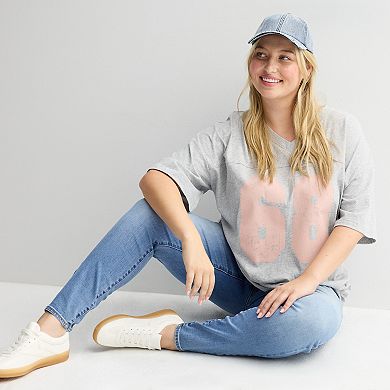 Juniors' Plus Size SO® Varsity Boyfriend Graphic Tee
