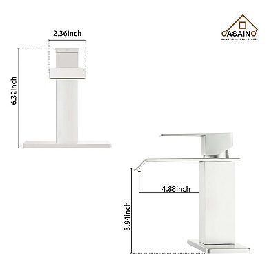 Single Hole Black Faucet Single-handle Bathroom Faucet Waterfall Spout Sink Faucet 1.2GPM