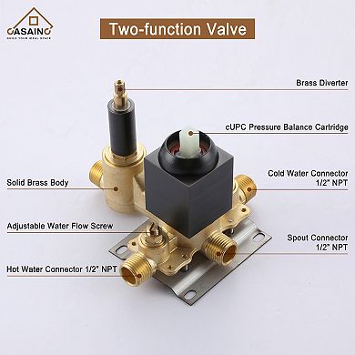 2-Function 10 in.Ceiling-Mounted Shower System with Handheld Shower