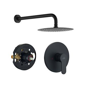 10" Wall Mounted Round Rainfall Shower System Set
