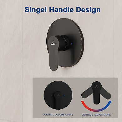 10" Wall Mounted Round Rainfall Shower System Set