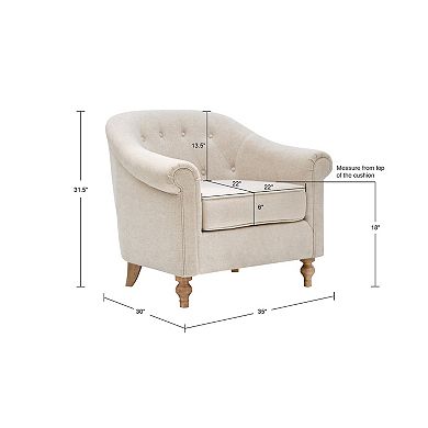 Martha Stewart Fayette Tufted Accent Arm Chair